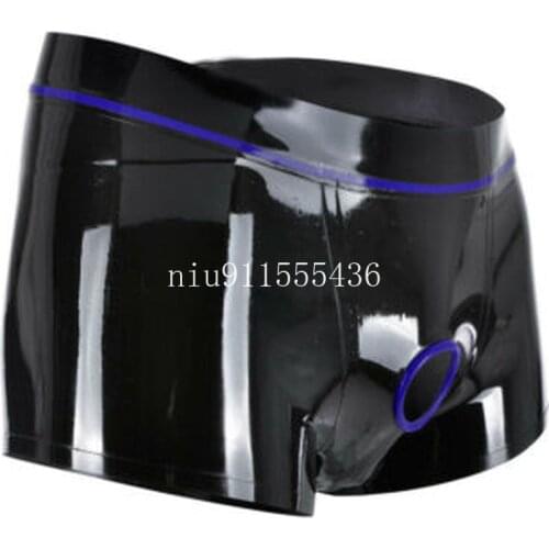 Sexy Male Latex Underwear Boxer Shorts Briefs Handmade Men Short Pants Front Hole kakegurui cosplay costume