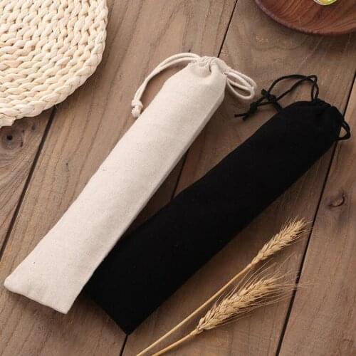 Utensils Cutlery Fork Spoon Straw Carrying Drawstring Case Pouch Bag