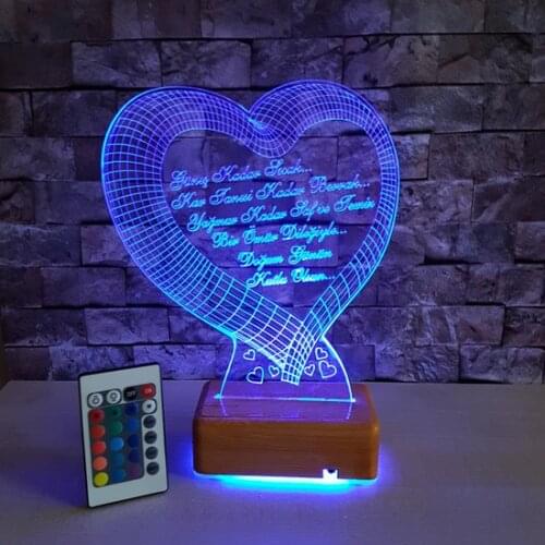 Modern New Mother 'S Day Gift 16 Color Led lamp Name and Date Writable Desk lamp