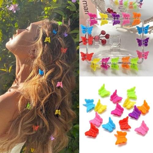 16Pcs Mixed Color Cute Butterfly Hair Clips Claw Barrettes Mini Clamps Jaw Hairpin Headdress Hair Styling Accessories Women Girl