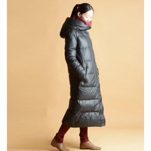 Size S--10XL Long Women Winter Down Jacket Hooded Warm Winter Down Coat 90% Duck DownWomen Coat