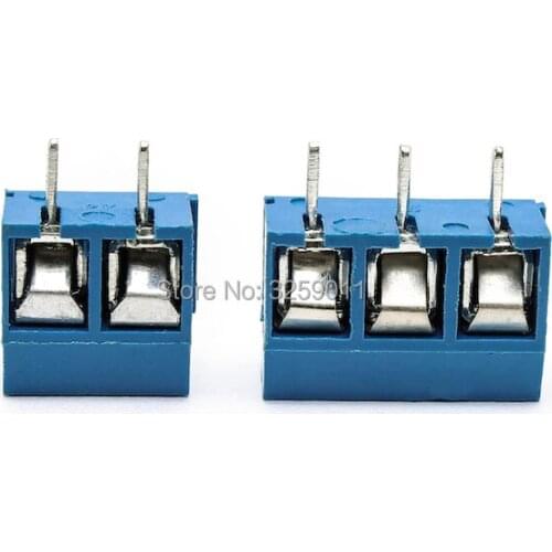 200PCS Plug-in Screw Terminal Block Connector 5.08mm Pitch blue iron KF 301-2P/301-3P Assortment Kit