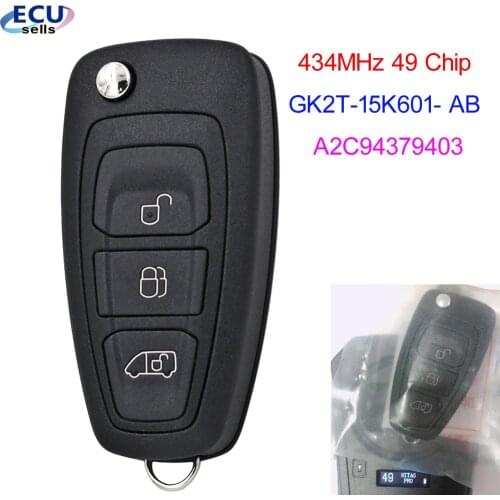 3 buttons Remote Key Fob For Ford NEW Tourne Transit /Transit Custom GK2T-15K601- AB 434MHz 49 Chip GK2T ： A2C94379403