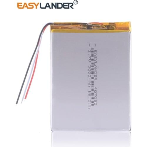 3 line 407095 3.7V 5000MAH 357095 Lithium polymer Battery with protection board For MID 7inch Tablet PC