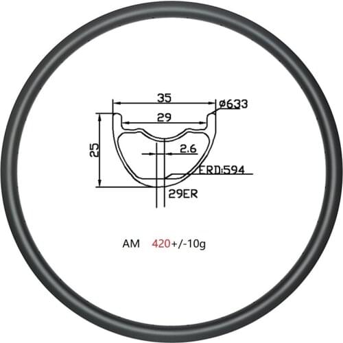 35mm MTB 29 carbon rims 420g Enduro bike asymmetric rim 24 28 32 holes clincher tubeless UD 3K 12K matte glossy 29er mtb am rim