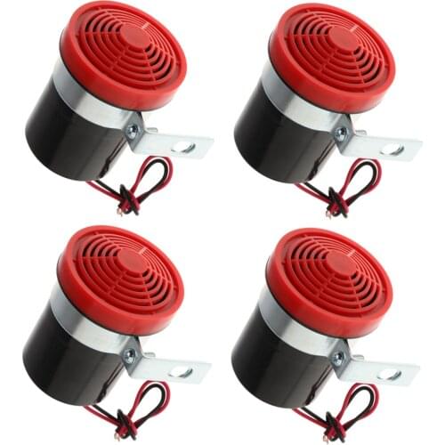 4 Pcs Car Reversing Horn Speaker Alarm Back Up Horn Buzzer Warning Alert Electric Snail Horn Loudspeaker For Car Truck Trailer