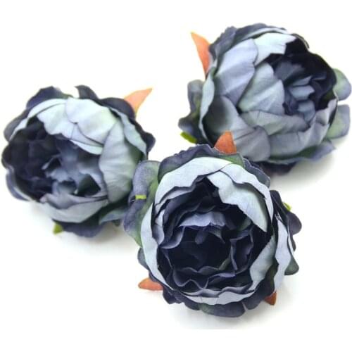 40pcs/lot 5cm Peony Flower Head Silk Artificial Flower For Wedding Decoration DIY Scrapbooking Garland Cheap Craft Flower