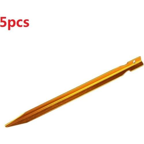 5pcs Outdoor Tent Pegs 18cm Camping Rope Pegs Aluminum Alloy Tent Nail