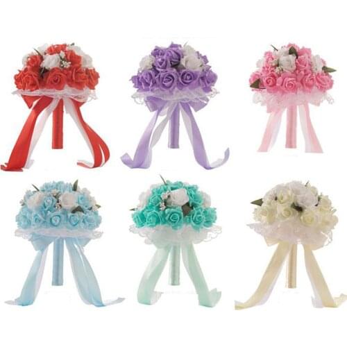 6 Colors Bouquet Hotsale Artificial Foam Flowers Foam Roses For Women Wedding Arrangement Bridal Bouquet Wedding Bouquets