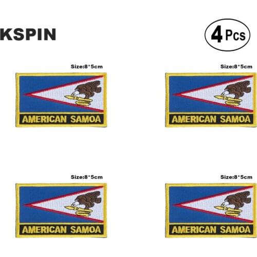 Amercian Samoa Rectangular Shape Flag Iron on Saw on Patches Embroidered Flag Patches National Flag Patches for Clothing