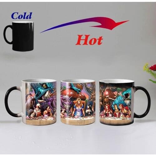 Free shipping the new fashion of tea coffee cup magic mug cup color cartoon thermal ceramic cup the best gift for children