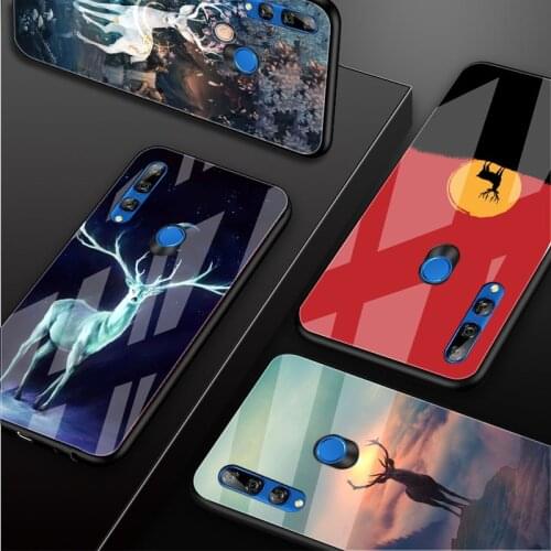 Elk Luxury Tempered Glass Phone Case Cover For Huawei Honor 30 20 10 Lite Pro 8X 9 10i