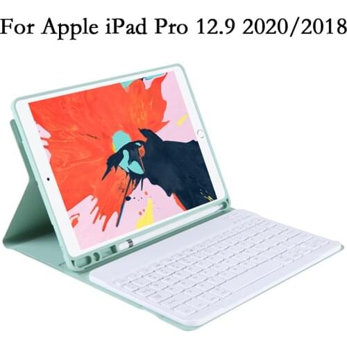TPU Pencil Slot Split Bluetooth Keyboard Tablet Case for iPad Pro 12 9 12.9 2020 2018 3rd 4th Cover PU Leather Flip Stand Shell