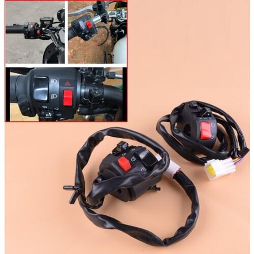 CITALL 7/8" Left&Right Motorcycle 12V Handlebar Horn Turn Signal Light Button Controller Switch