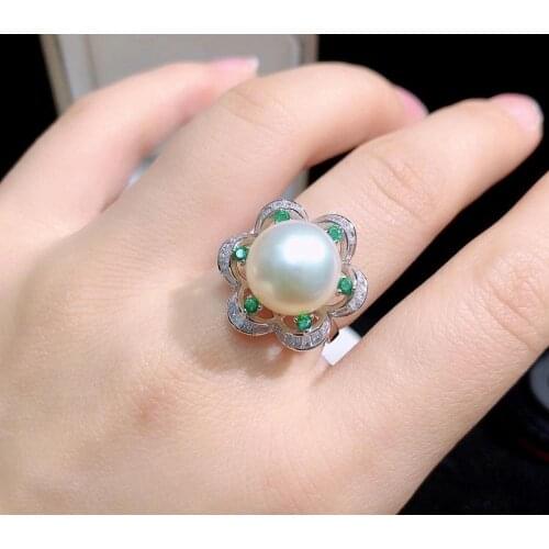 Flower Jewelry 925 Sterling Silver Adjustable Ring Settings Findings Mountings Parts for Pearl Corals Jade Crystal, 5pcs/lot