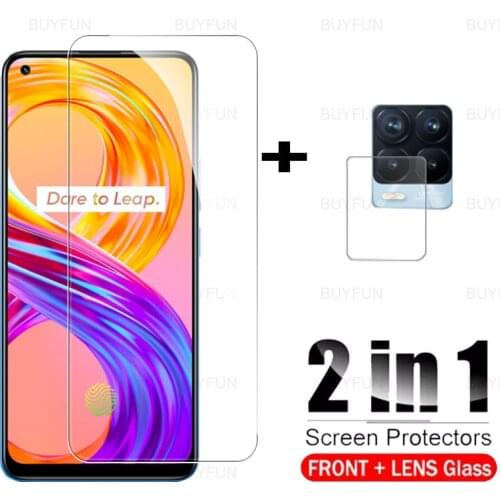 For Realme 8 Pro 2in1 full cover screen protector camera glass for realme 8 pro 6.4'' Protection Film Safety Tempered Glass