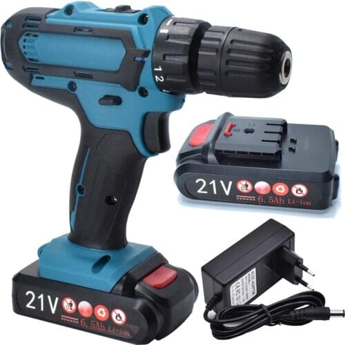 21V Power Tools Rechargeable Lithium Battery Mini Cordless Electric Drill Multifunction Electric Screwdriver 2-Speed