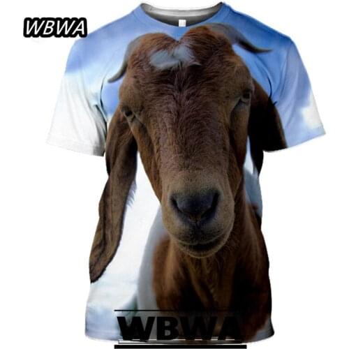 3D Print Goats T-shirts Men Women Mountain Short Sleeve Casual Hip Hop Harajuku Streetwear Funny Animal Tees Tops Shirt