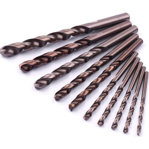 Hot 10Pcs/Set High Quality High Speed Steel M35 Contains Cobalt Twist Drill Bit Metal Drilling HSS-CO Drill Bit For Steel Iron
