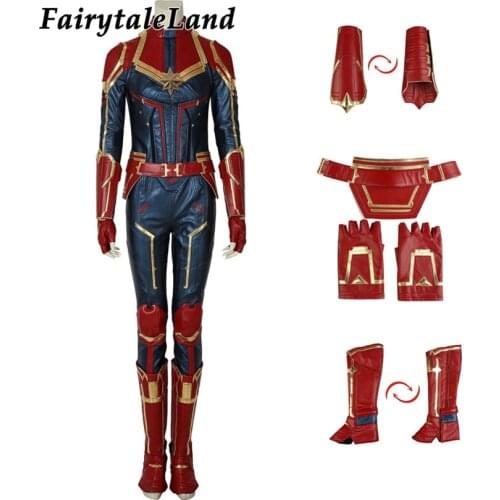 Movie Superhero Cosplay Costume Captain Carol Danvers Role-playing Outfit Fancy Halloween Carnival Clothing