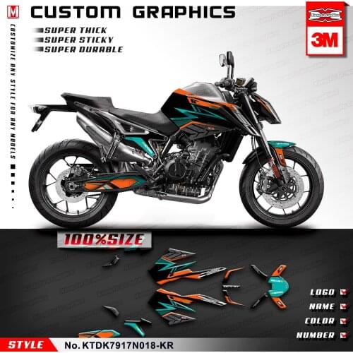 KUNGFU GRAPHICS Sport Bike Décor Personalized Sticker Kit for 790 2017 2018 2019 2020 No Seat Cowl Decals No.KTDK7917N018-KR