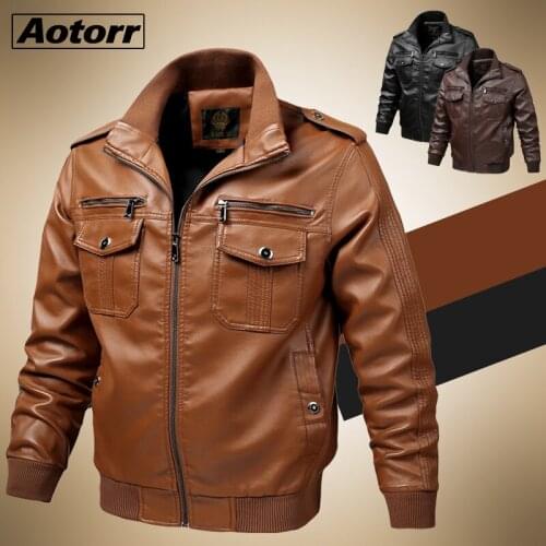 Mens Zipper PU Leather Jacket Men Winter Warm Motorcycle Oblique Slim Fit Jackets Coats Male Brand Fashion Windbreak Outwear