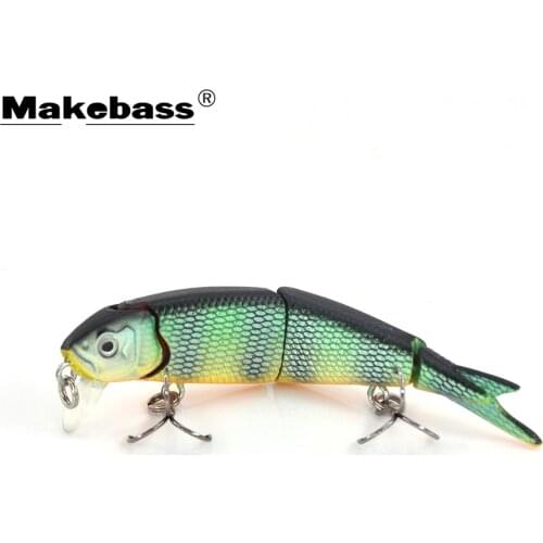 MAKEBASS 5.5 in/ 0.84oz Minnow Sinking Fishing Lure Multi-Jointed 3 Sections Artificial Hard Baits Wobblers Fishing Tackle