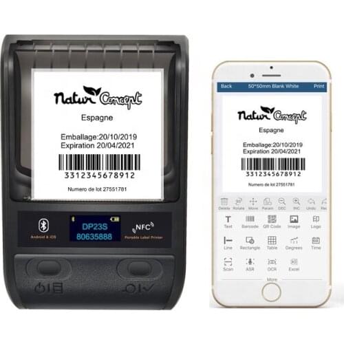 DeTonger 58mm small portable price tag label printer barcode qr code sticker label thermal printer