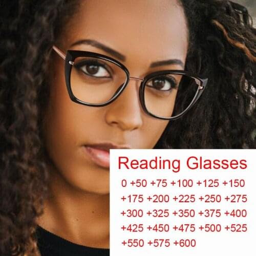 Prescription Reading Glasses Blue Filter Presbyopia Protective Eyeglasses Fashion Womens Optical Glasses Frame Oculos TR90