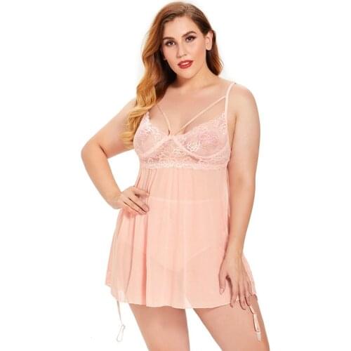Sleepwear Women Embroidery Nuisette Sexy Nightwear Night Dress Mini Lace Sleep Shirts Female Plus Size Sexy Nightgown 5xl