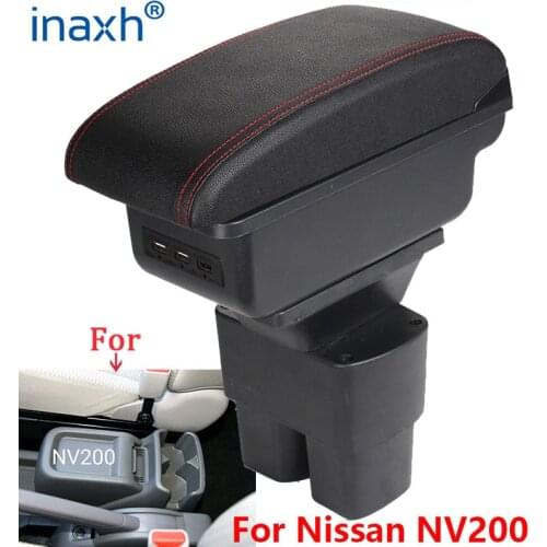 For Nissan NV200 Armrest box Retrofit parts Interior Car Armrest Storage box accessories Retrofit parts = USB LED