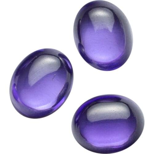 Size 4x6~9x11mm Oval Shape Cabochon Violet Synthetic Cubic Zirconia