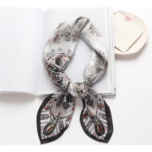 Luxury Headscarf Square Scarf For Women Neckerchief Female Satin Silk Shawl Foulard Hijab Hair Bands Headband Head Wraps Bandana