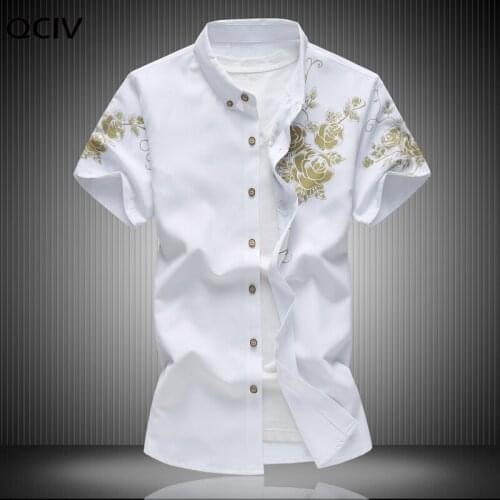 Summer Mens Large Size Shirt 4XL 5XL 6XL 7XL, High Quality Casual Short Sleeve mens Shirt , Printed Shirts Men