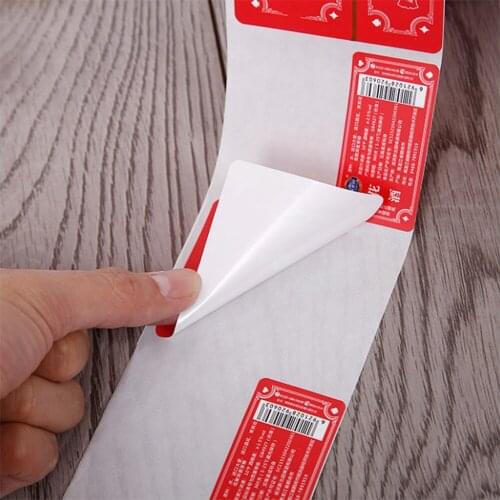 Adhesive Label Rolls Wrapper for MT-50D Auto Labelling Machine Logo Custom Packaging Stickers