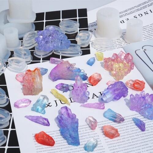 DIY Mountain Peak Crystal Icicle Crystal Cluster Type Epoxy Resin Molds for Resin