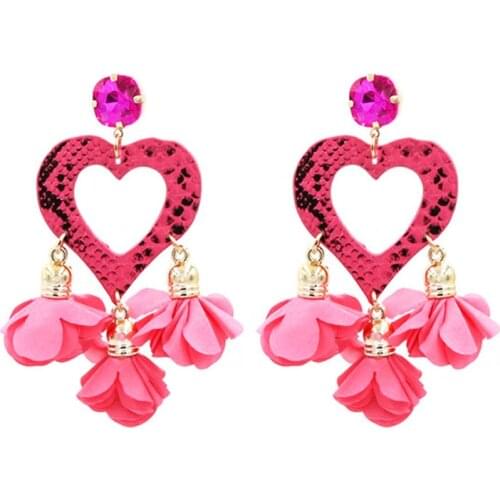 Aretes Jewelry Flower Earrings Bohemian Drop Earrings For Women Heart Shaped Earrings Fashion Charm Accessories Wholesale Bijoux