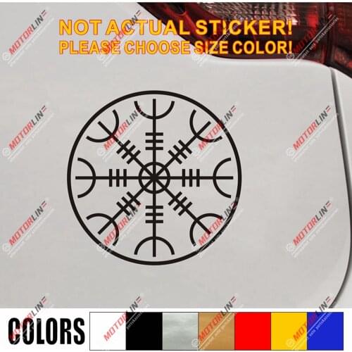 Helm Of Awe Decal Sticker Vegvisir Viking Odin Norse Norway Car Vinyl round b