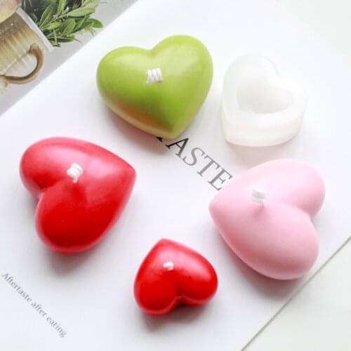 3D Love Candle Silicone Mold DIY Crystal Epoxy Fondant Heart Chocolate Candy Handmade Soap Jelly Gypsum Mold Supplie