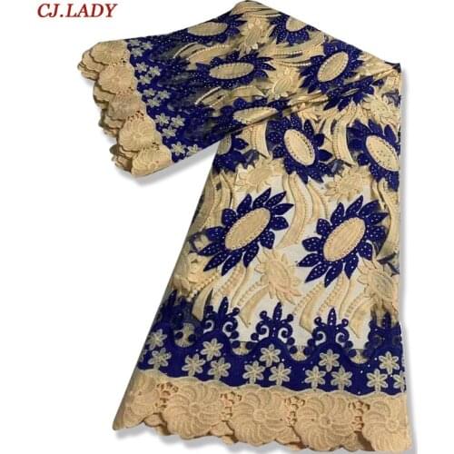 Blue African Mesh Lace Fabric With Sequins Nigerian Milk Silk Lace Fabric French Tulle Lace Fabric For Wedding Party Dress AD02