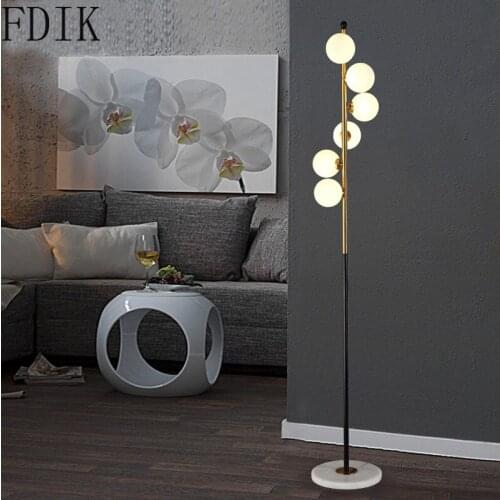 Nordic Simple Glass Floor Lamp American Spiral Led Stand Light for Bedroom Living Room Decoration Home Modern Indoor Lighting