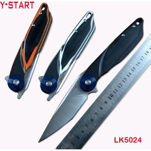 Y-START New Model Knives Folding Pocket Hunting D2 Satin Blade G10 Handle 3 Colors LK5024 Flipper Fast Open