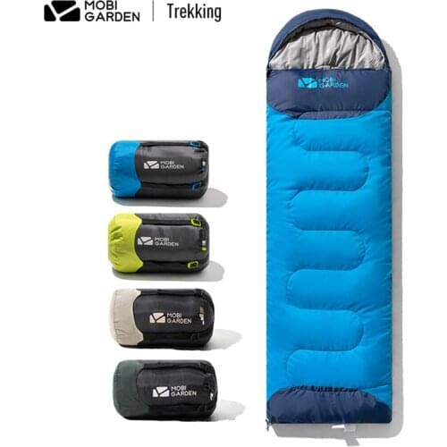 Mobi Garden camping sleeping bag, lightweight 4 season warm and cold envelope backpacking outdoor travel hiking sleeping bag