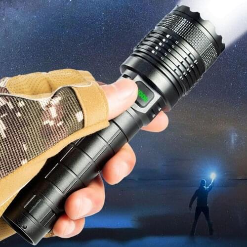 LED Flashlight USB Super Bright 5w Tactical Flash Light Rechargeable Fixed Focus Aluminum Alloy Light Charging 1200 Lumens