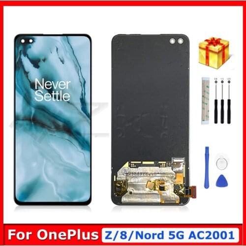 6.44" Amoled Nord 5G LCD Display For OnePlus 8 Panel Glass Touch Screen Replacement Digitizer Parts for OnePlus Z AC2001 AC2003