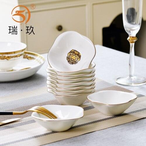 10PC Guci Bone China deep taste dishes dipping dishes vinegar dishes soy sauce dishes plum blossom creative high-grade ceramic