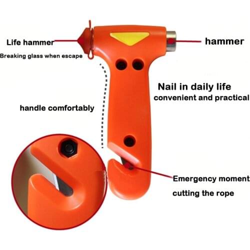 2 In 1 Mini Car Safety Hammer Life-Saving Escape Hammer Cutting Rescue Tool Multi Tool Car Window Broken Emergency Glass Breaker