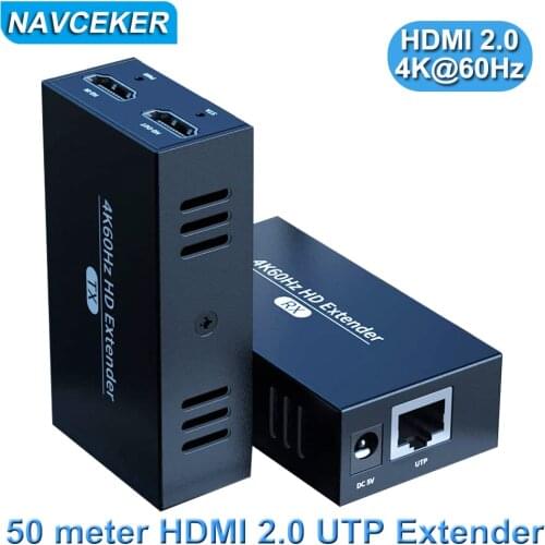 2021 HDMI Extender with Loop Out 4K 1080P HDMI Extender 50m No Loss RJ45 to HDMI Extender Transmitter Receiver over Cat5e/Cat6