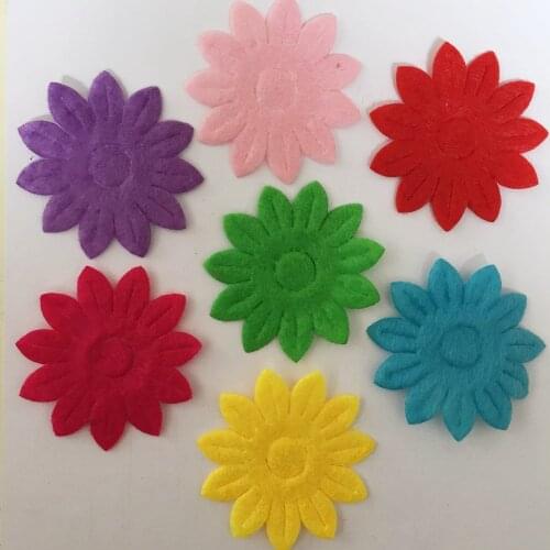 50pcs Mix 30mm Padded Felt Spring Flower Appliques Wedding Making DIY Crafts Supplies PA79A