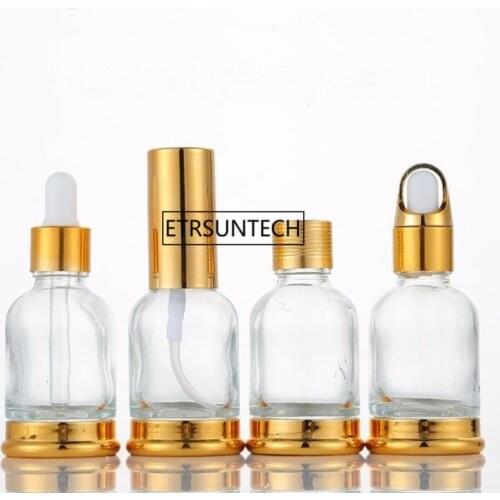 50pcs Empty Clear Glass Bottles 20/30/50ml Essential Oil Refillable Bottle Pot Portable Travel Container F2995